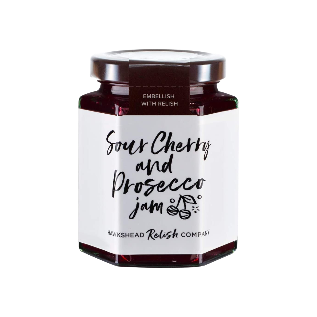 HAWKSHEAD RELISH Sour Cherry & Prosecco Jam Jar (220g) (Christmas) Image
