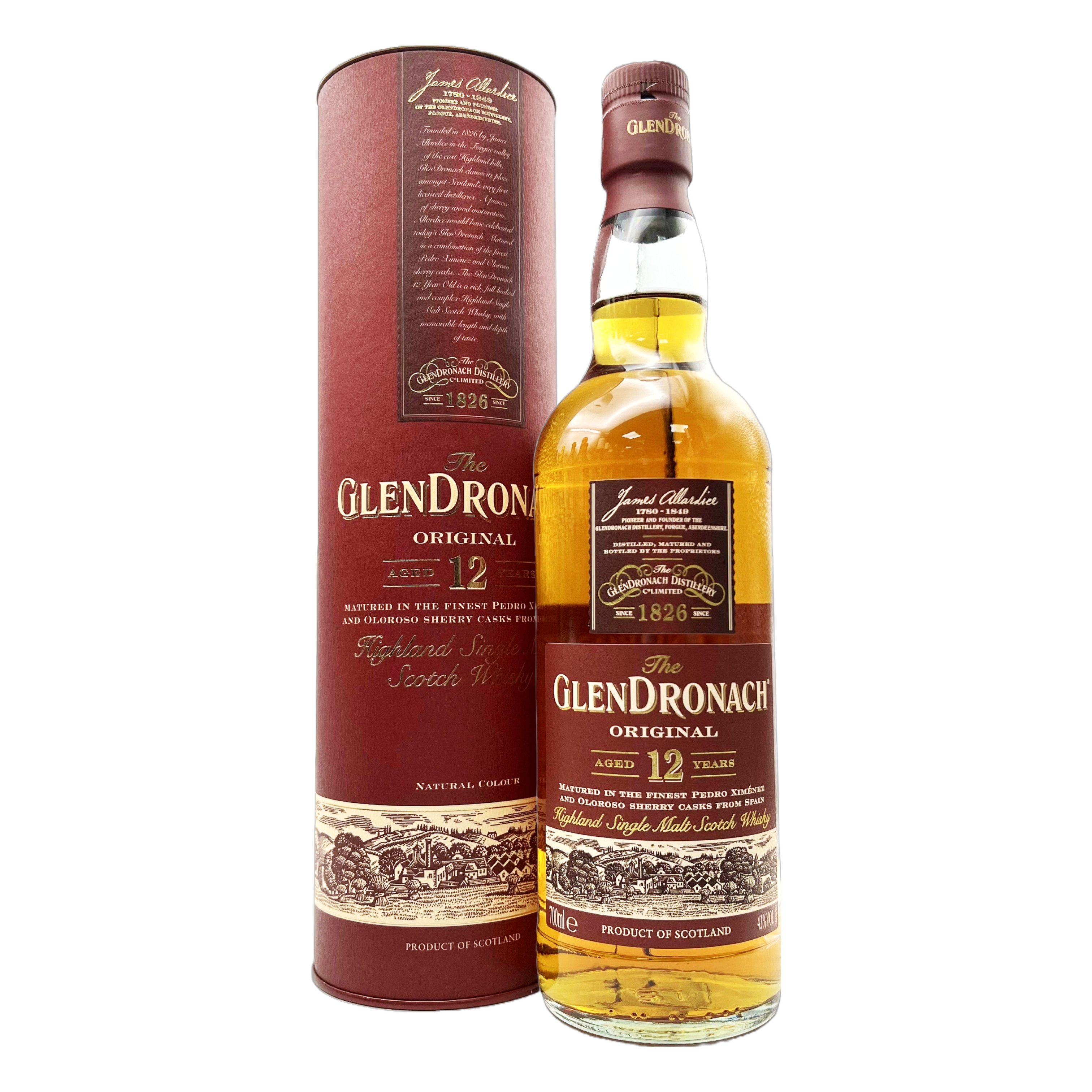 THE GLENDRONACH 12 Year Old 'Original' Highland Single Malt Whisky Bottle (70cl) 43%abv Image