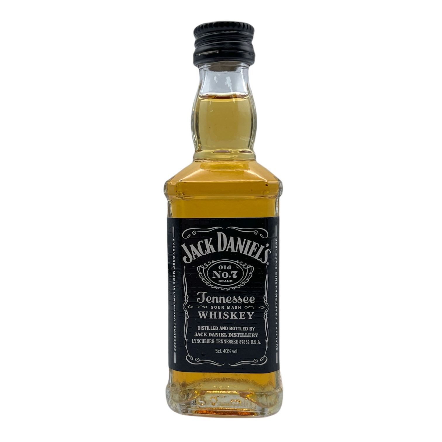 JACK DANIEL'S Black Label Old No.7 Brand Tennessee Sour Mash Whiskey Miniature (5cl) 40%abv Image