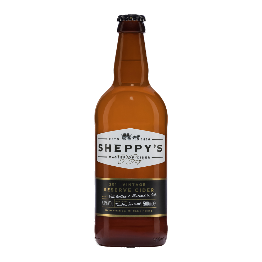 SHEPPYs Oak Matured Vintage Reserve Cider CASE x 12 Bottles (500ml) 7.4%abv bbe08/26 Image
