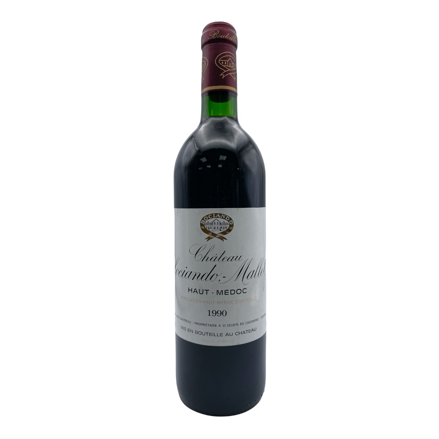 CHATEAU SOCIANDO-MALLET Haut-Medoc 1990 Bottle Image