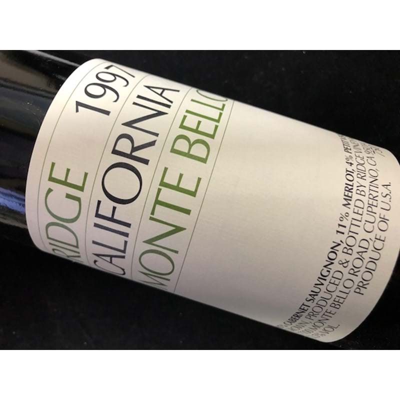RIDGE Monte Bello 1997 Bottle - Central Coast, Santa Cruz - NO DISCOUNT Image