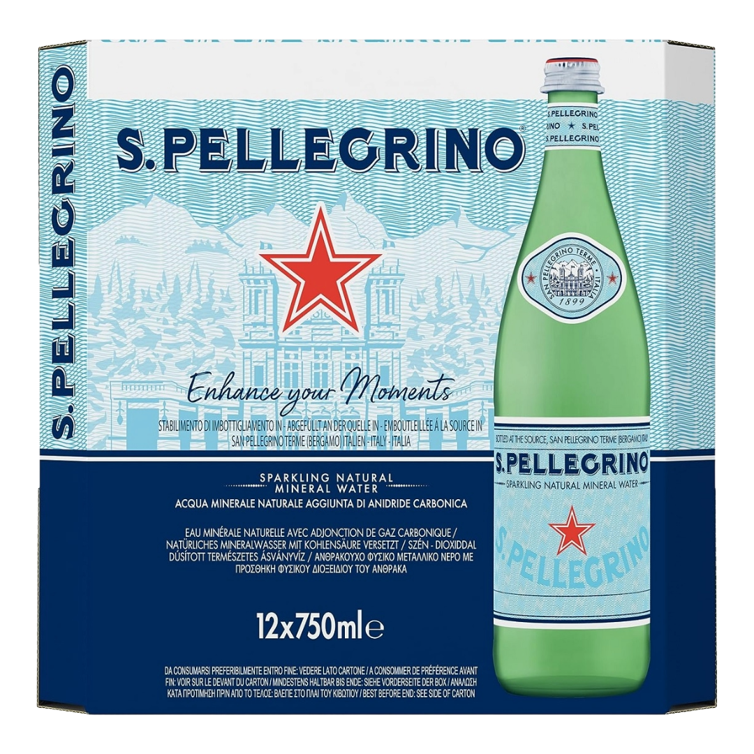 SAN PELLEGRINO Sparkling Water CASE x 12 Bottles (750ml) (Glass) Image