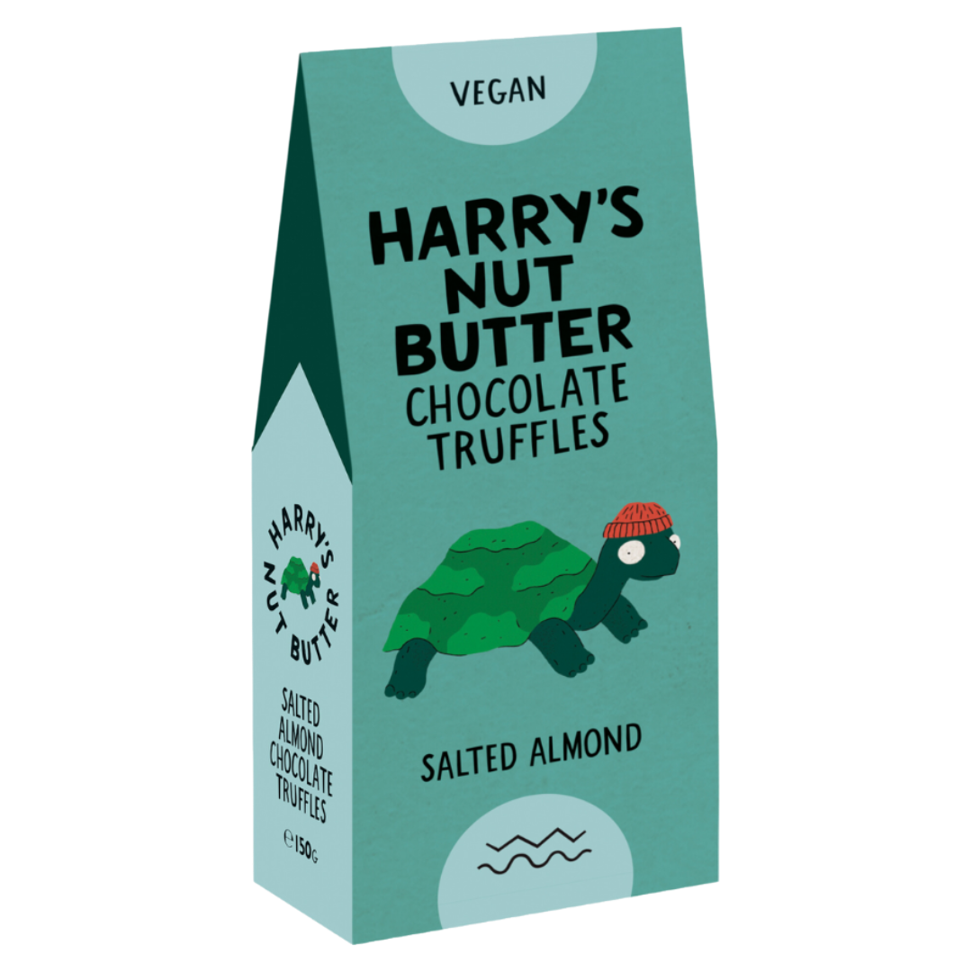 HARRYs NUT BUTTER 'Salted Almond' Chocolate Truffles Box (150g) EACH VGN Image
