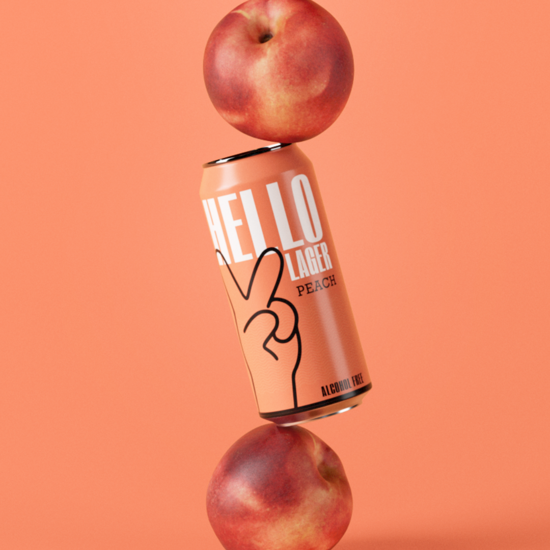 HELLO LAGER Alcohol-Free 'Top' w/Peach CAN (440ml) 0.5%abv VGN/GF Image