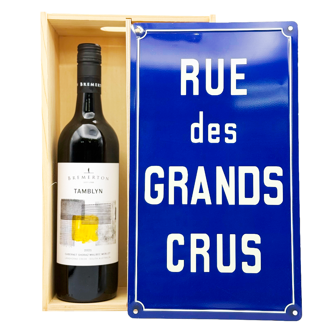 2 Bottle Wooden Box 'Rue des Grands Crus' with Decorative Metal Lid Each (GH2094H2150) Image