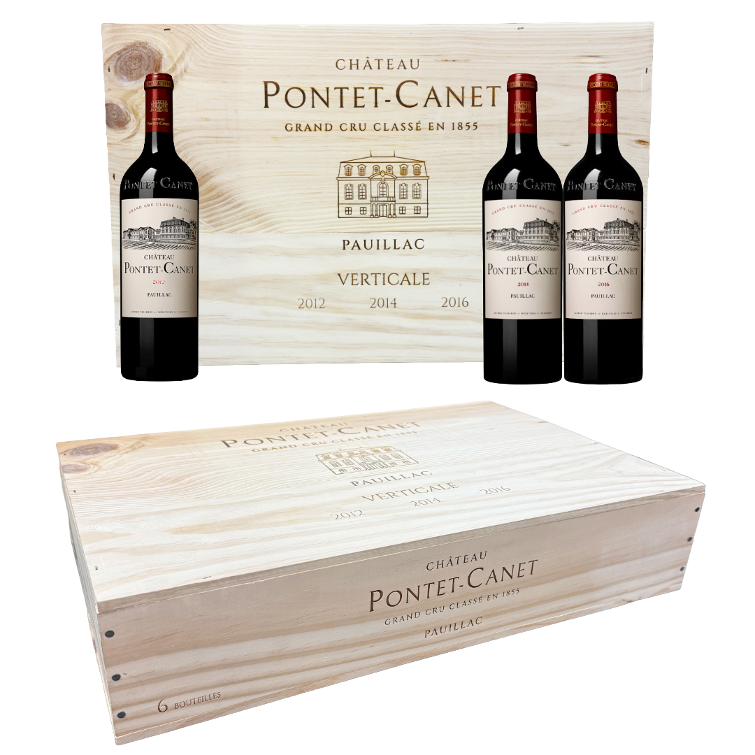 CHATEAU PONTET-CANET Prestige Vertical Wooden Case containing 2 bottles each of 2012, 2014 & 2016 Image