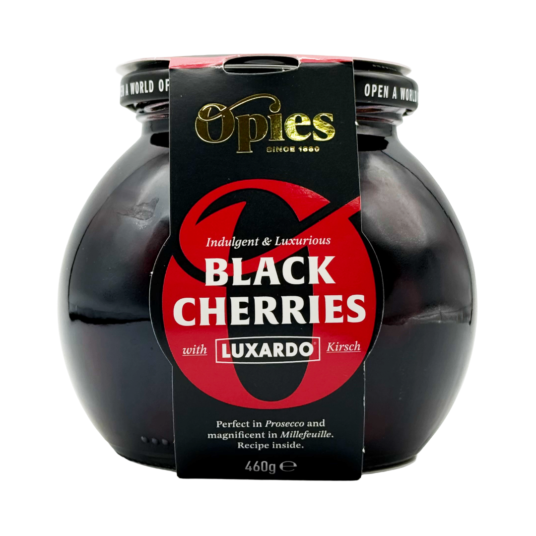 OPIES Black Cherries with Luxardo Kirsch 460g Jar  Image