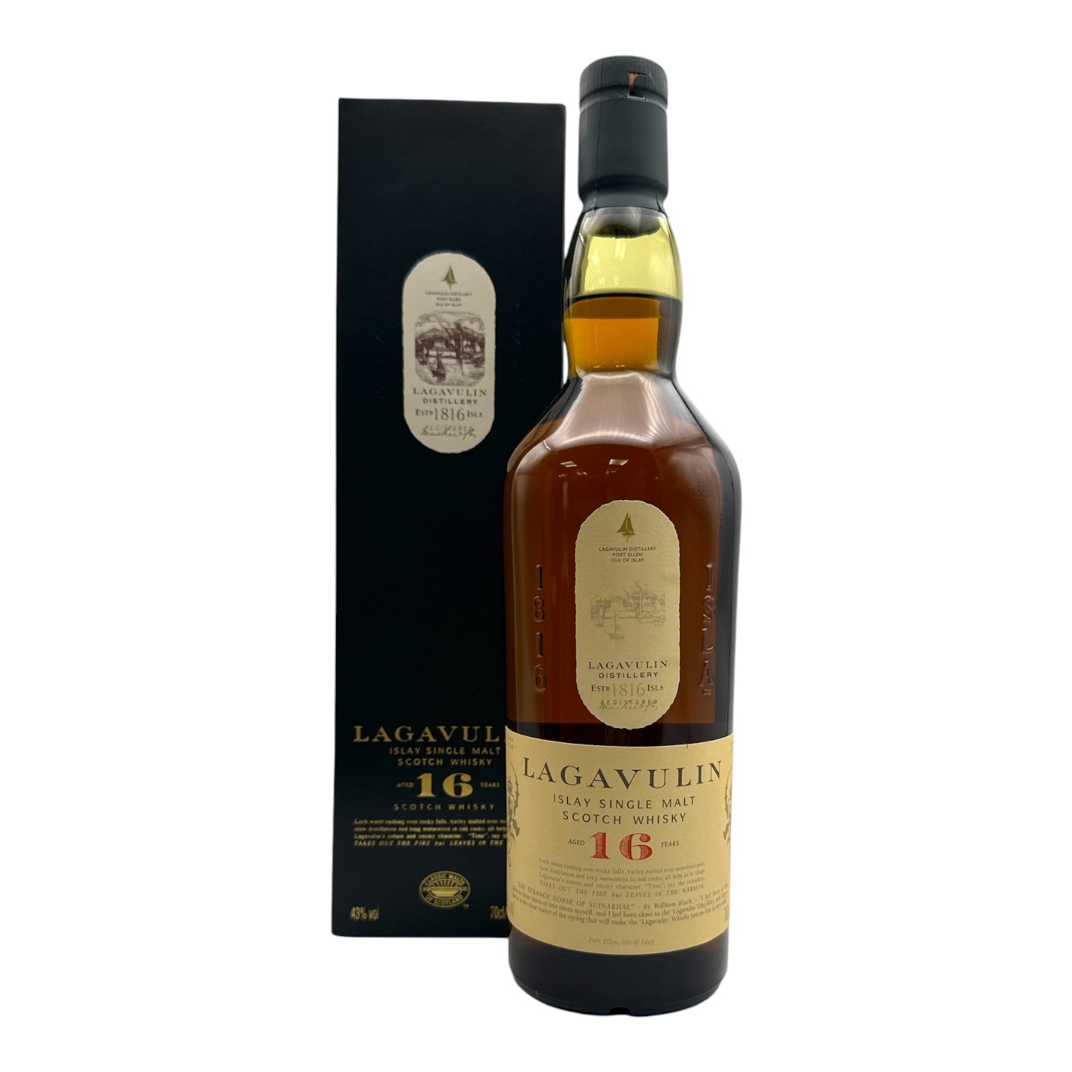 LAGAVULIN 16 Year Old Isle of Islay Single Malt Scotch Whisky Bottle (70cl) 43%abv Image
