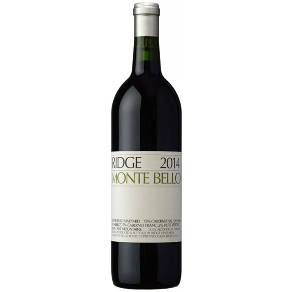 RIDGE VINEYARDS Monte Bello Red - Santa Cruz Mountains, San Francisco Bay, Central Coast 2014 Bottle Image