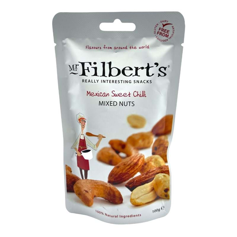 MR FILBERTs Mexican Sweet Chilli Mixed Nuts 100g Bag Image