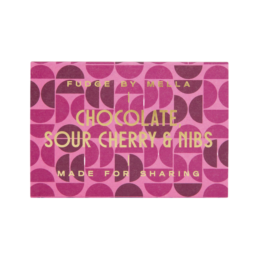 FUDGE BY MELLA Chocolate, Sour Cherry & Nibs Box (170g) (Christmas) Image