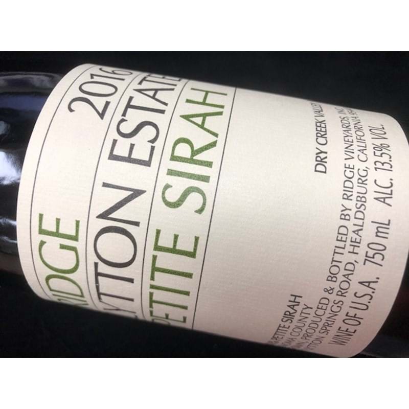 RIDGE Petite Sirah, Lytton Estate 2016 Bottle - North Coast, Sonoma Image