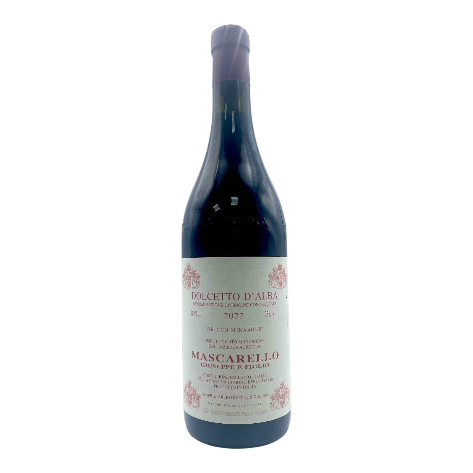MASCARELLO Dolcetto d’Alba 'Bricco Mirasole' 2022 Bottle (100% Dolcetto) SOLD OUT Image