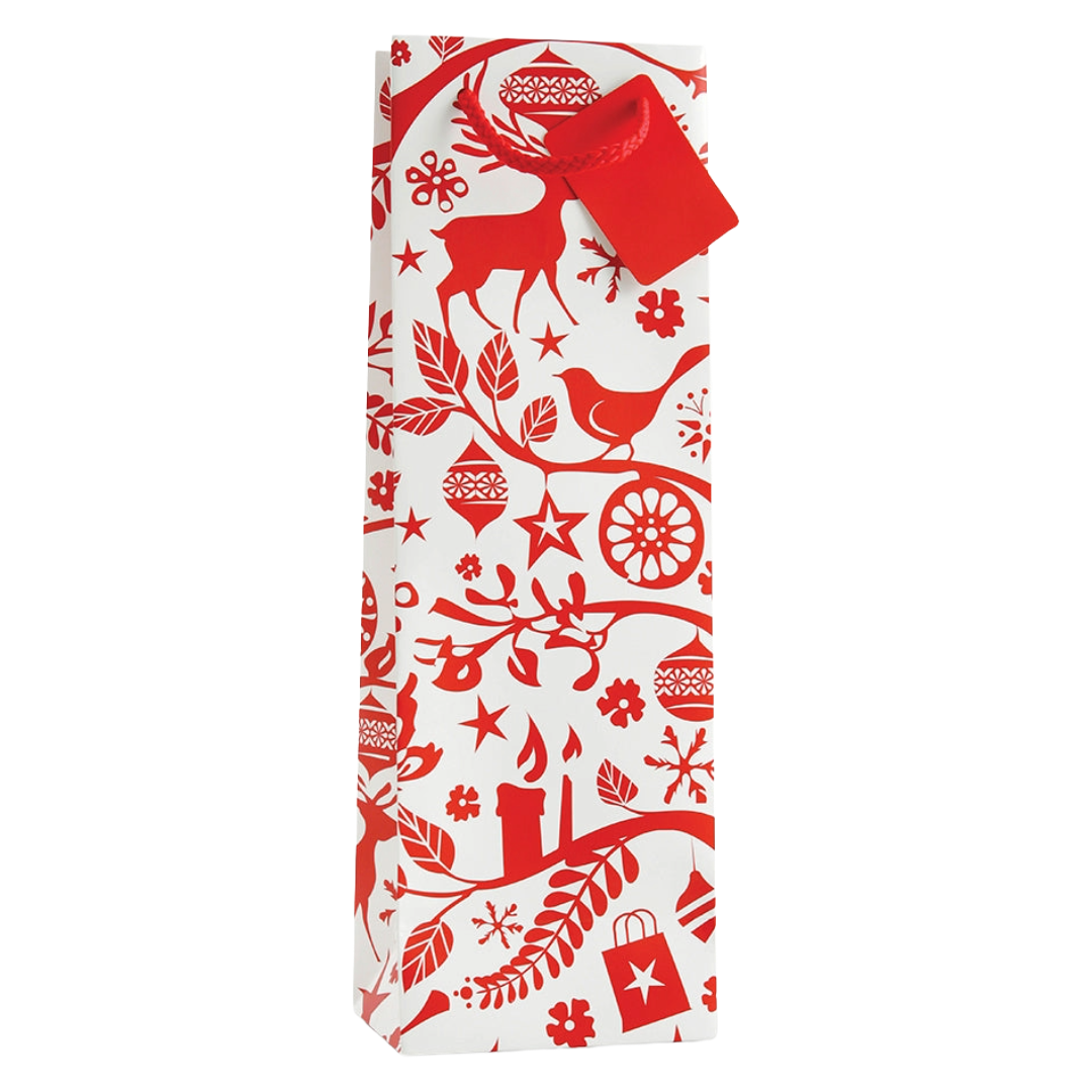 1 BOTTLE BAG 'Red and White Christmas' Each (B25XM1) Image