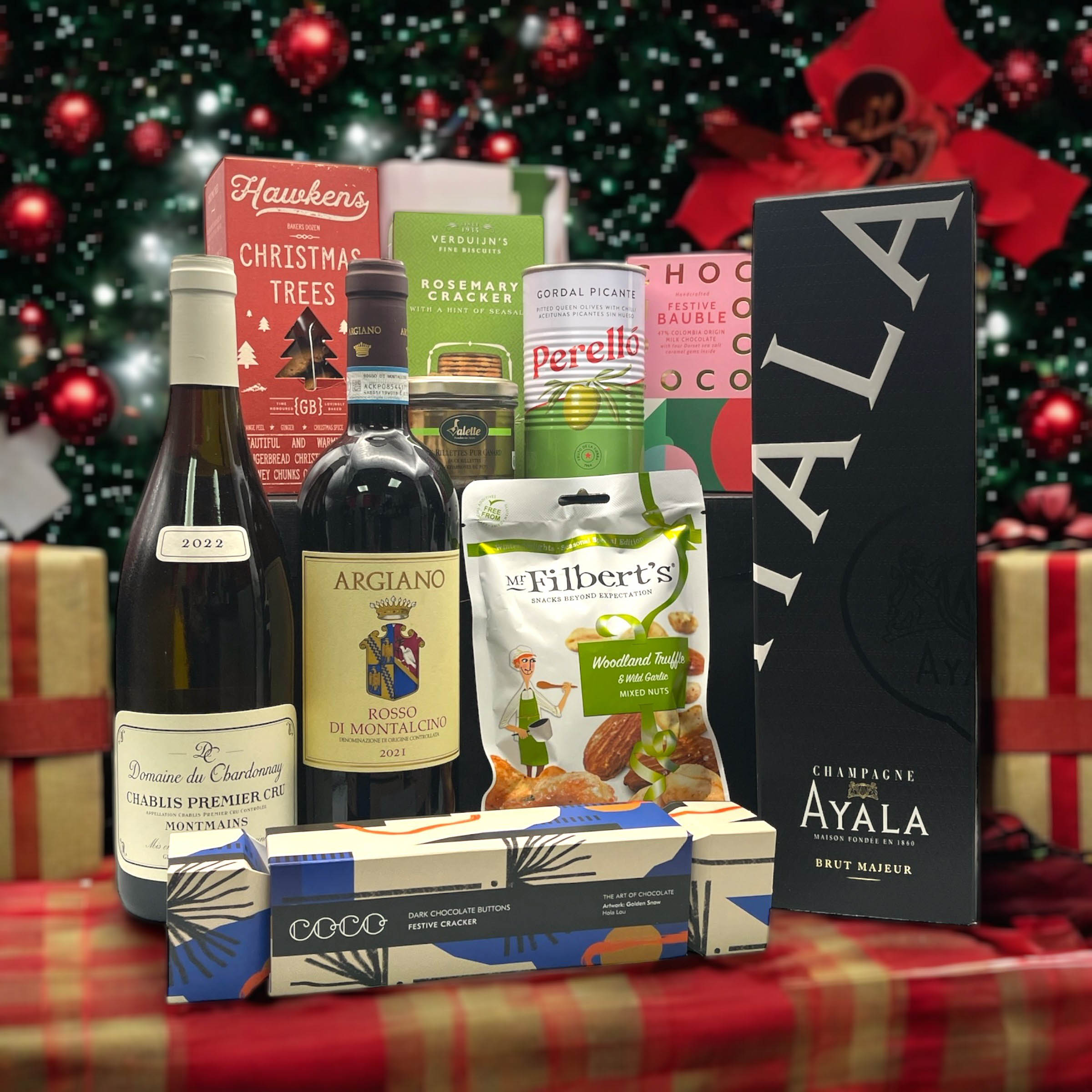 CHRISTMAS 2025 Gold FOOD & WINE Gift Hamper Selection Each Dunells