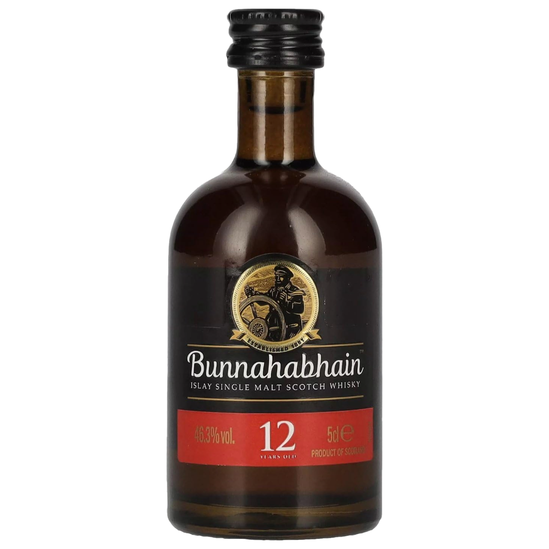 BUNNAHABHAIN 12 Year Old Islay Single Malt Scotch Whisky Miniature (5cl) 46.3%abv (los) Image