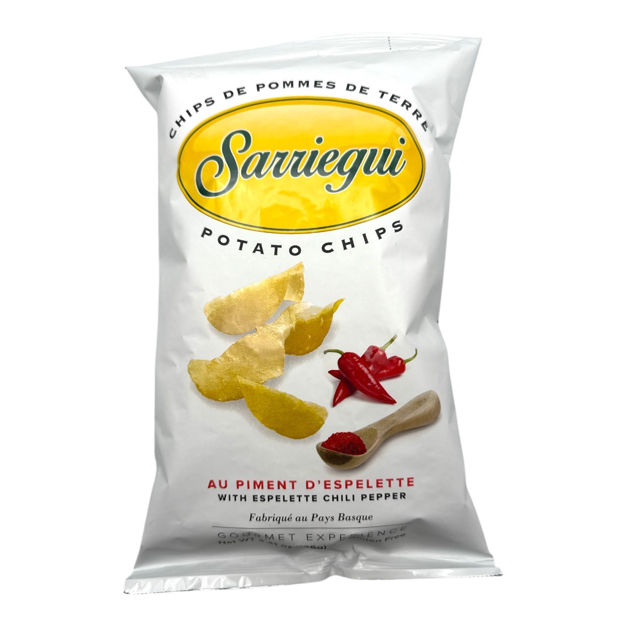 SARRIEGUI Espelette Chilli Pepper Potato Crisps from San Sebastian 125g Bag GF Image