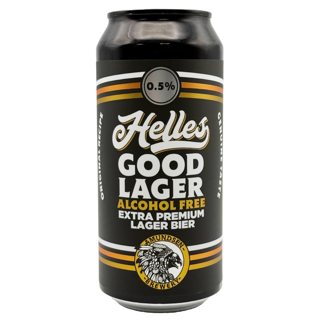 AMUNDSEN 'Helles Good' Non-Alcoholic Extra Premium Lager CAN (440ml) 0.5%abv Image