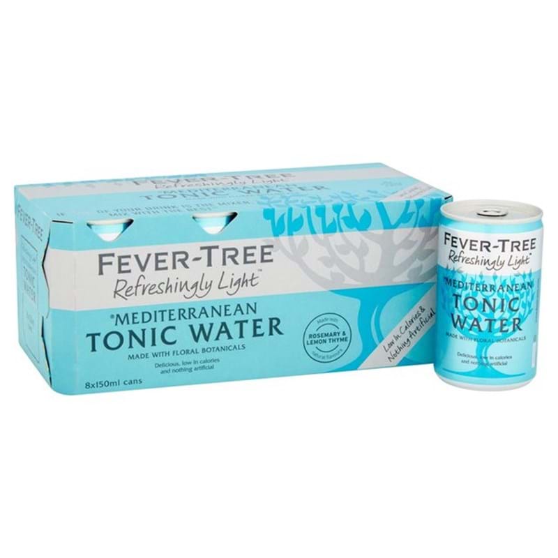 FEVER TREE Refreshingly Light Mediterranean Tonic PACK x 8 Cans (150ml) Image
