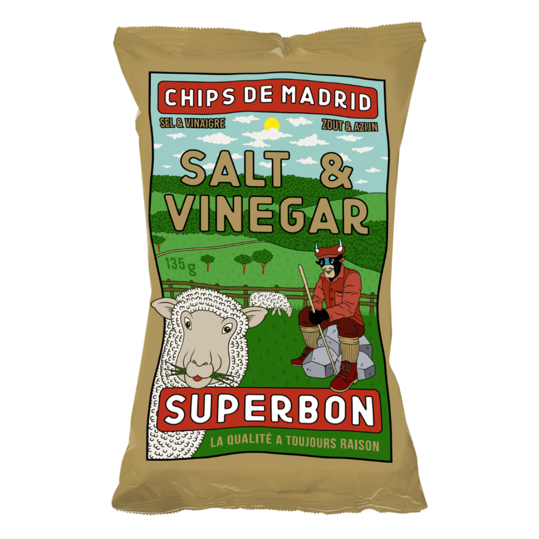 SUPERBON Chips de Madrid 'Salt & Vinegar' Crisps (135g) Bag VGN/VEG/GF (los) Image
