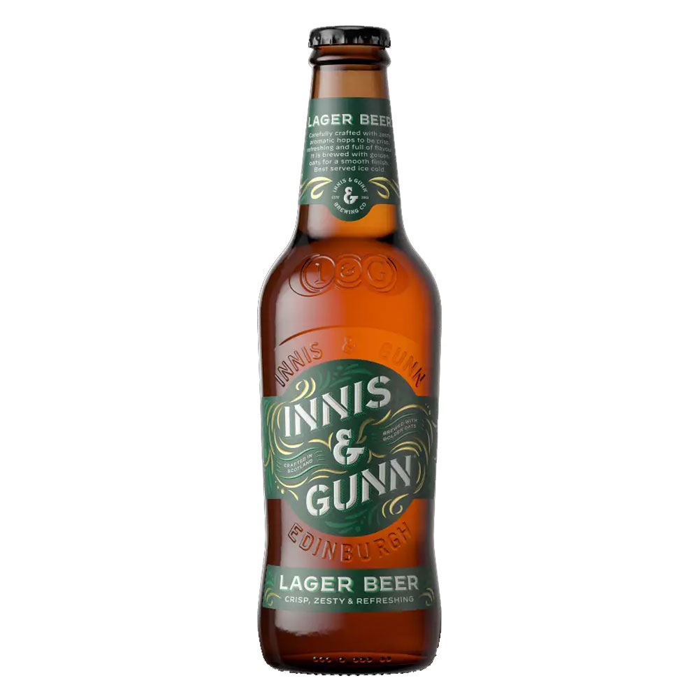 INNIS & GUNN Craft Brewed Lager Beer - Scotland CASE x 24 Bottles (330ml) 4.6%abv (4 x 6 packs) (rtc) Image