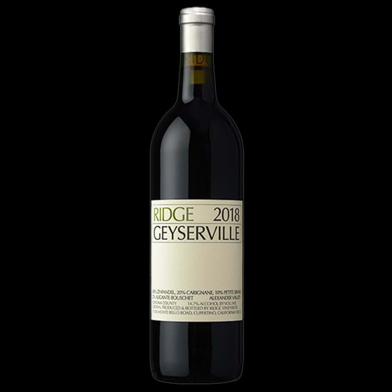 RIDGE Geyserville (68% Zinfandel, 20% Carignane,10% Petite Syrah) 2018 Bottle Image