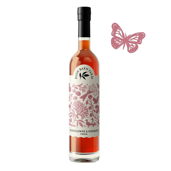 BUSH BARN FARM Elderflower & Rhubarb Cordial Bottle (500ml) Image