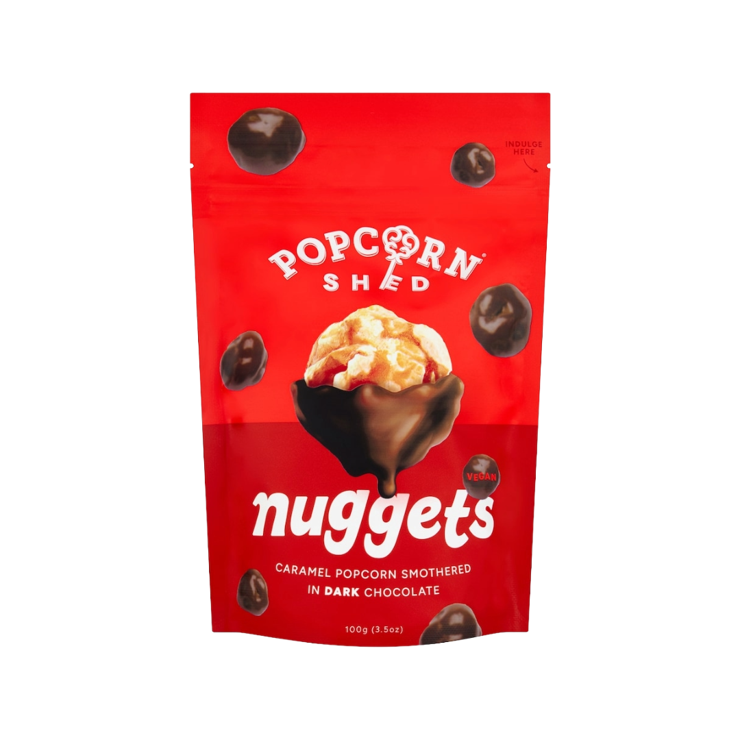 POPCORN SHED Caramel Popcorn Smothered in Dark Chocolate Bag (100g) (Christmas) Image