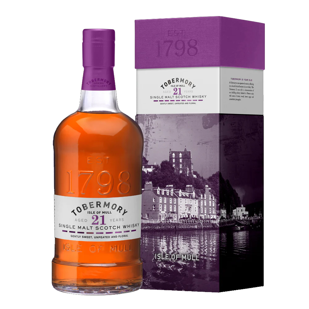 TOBERMORY 21 Year Old Isle of Mull Single Malt Scotch Whisky Bottle (70cl) 46.3%abv Image