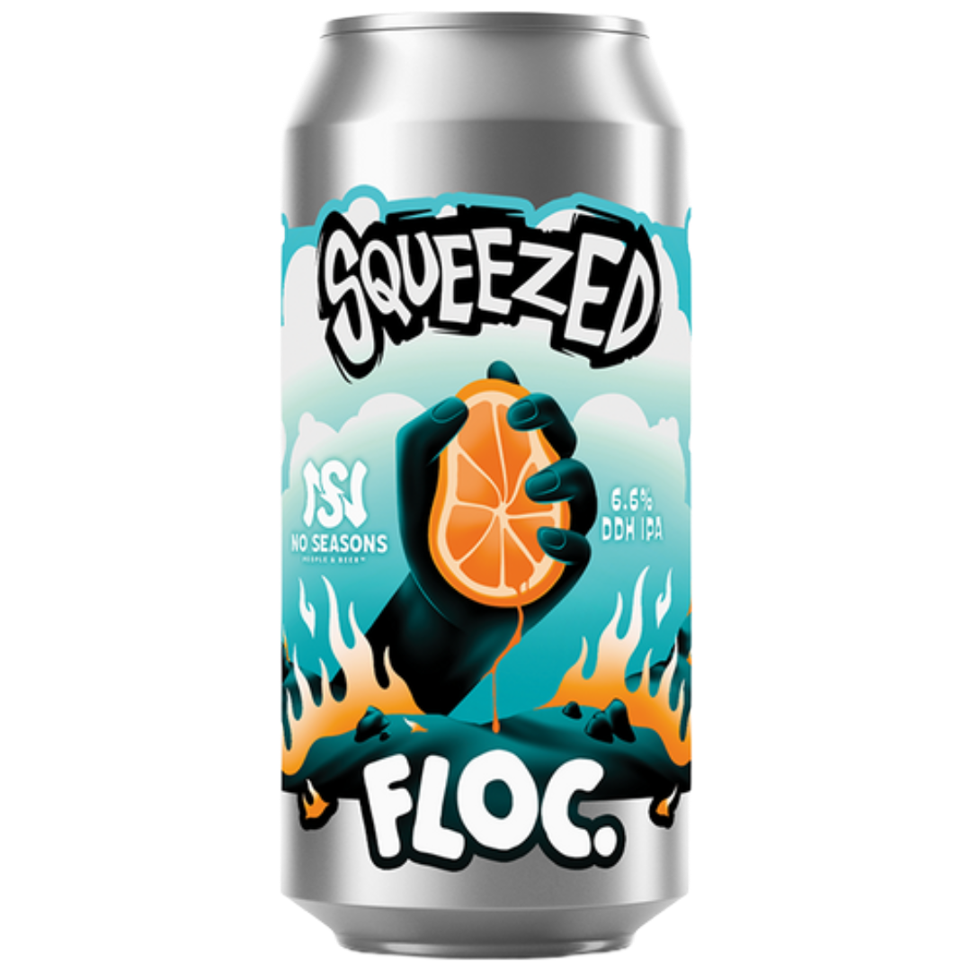 FLOC BREWING. X NO SEASONS 'Squeezed' DDH Indian Pale Ale CAN (440ml) 6.6%abv VGN Image