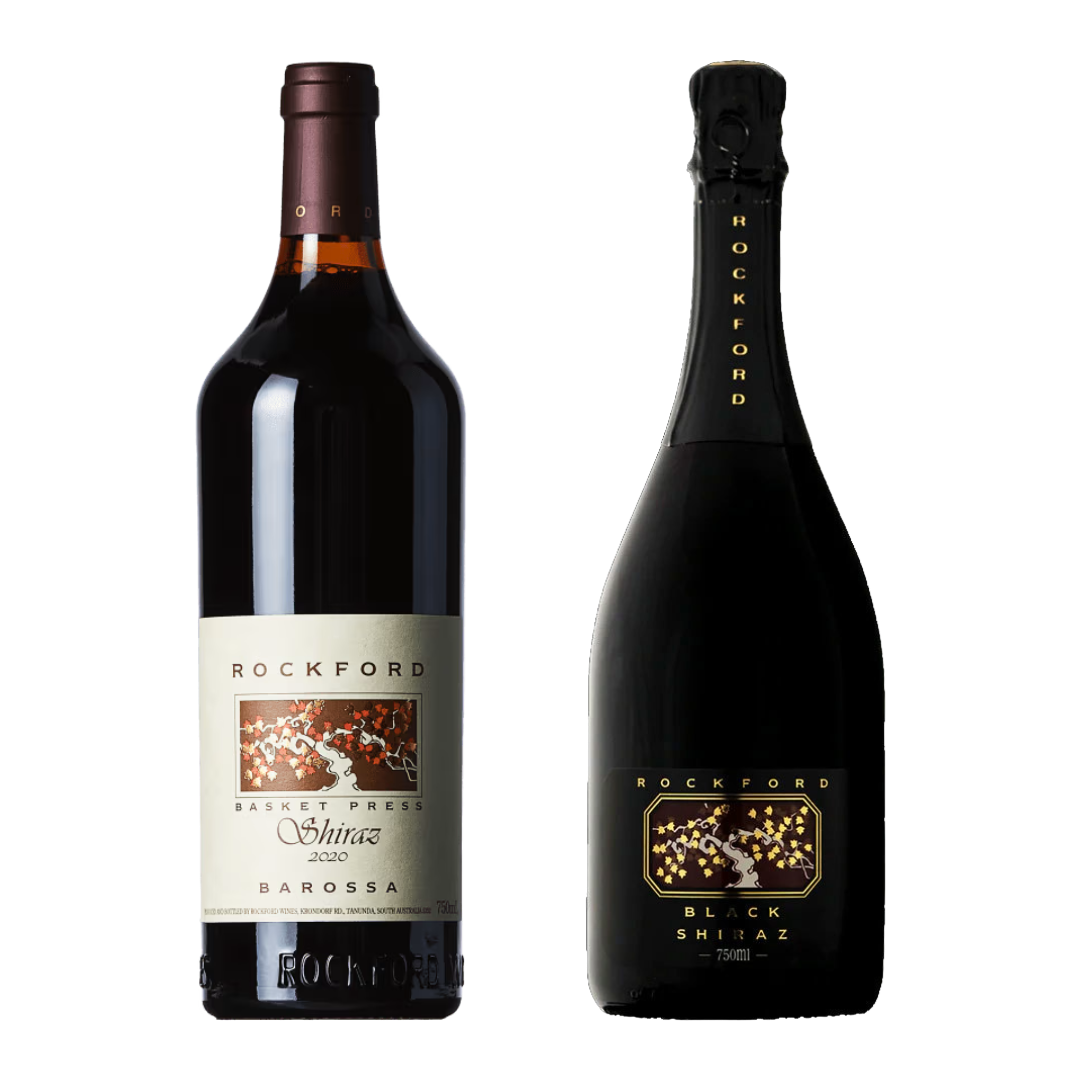 ROCKFORD Basket Press Shiraz 2020 Case x 6 Bottles & Sparkling Black Shiraz Case x 6 Bottles - PRE-RELEASE BUNDLE Image