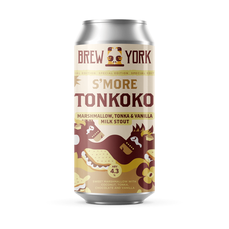 BREW YORK 'S'More Tonkoko' Toasted Marshmallow, Coconut & Tonka Milk Stout - Seasonal CAN (440ml) 4.3%abv Image