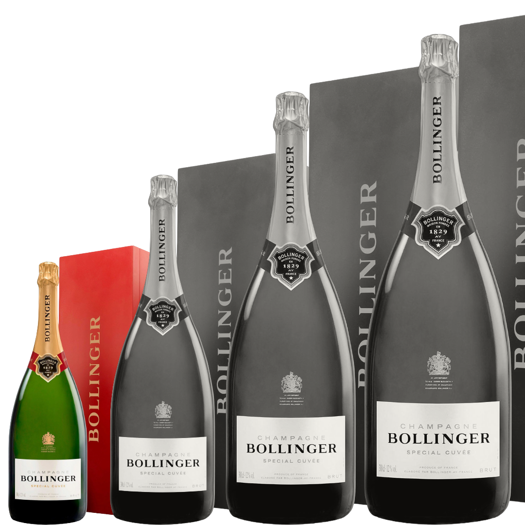 BOLLINGER Brut 'Special Cuvee' NV (300cl) Jeroboam in Red Wood Presentation Box Image