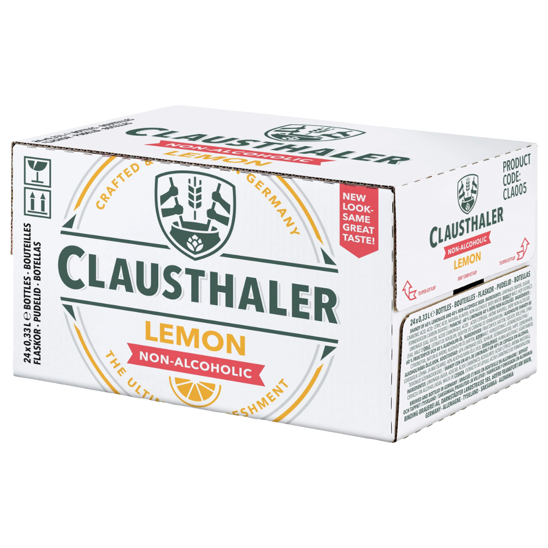 CLAUSTHALER Alcohol Free Lemon <0.5% CASE x 24 Bottles (330ml) Image
