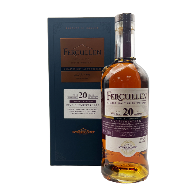 FERCULLEN 20 Year Old '5 Elements' Limited Release, Single Malt Irish Whiskey Bottle (70cl) 46%abv Image