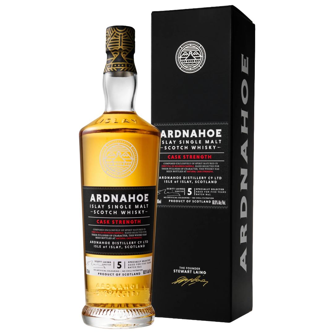ARDNAHOE 'Cask Strength' 5 Year Old Islay Single Malt Scotch Whisky Bottle (70cl) 60.9%abv Image