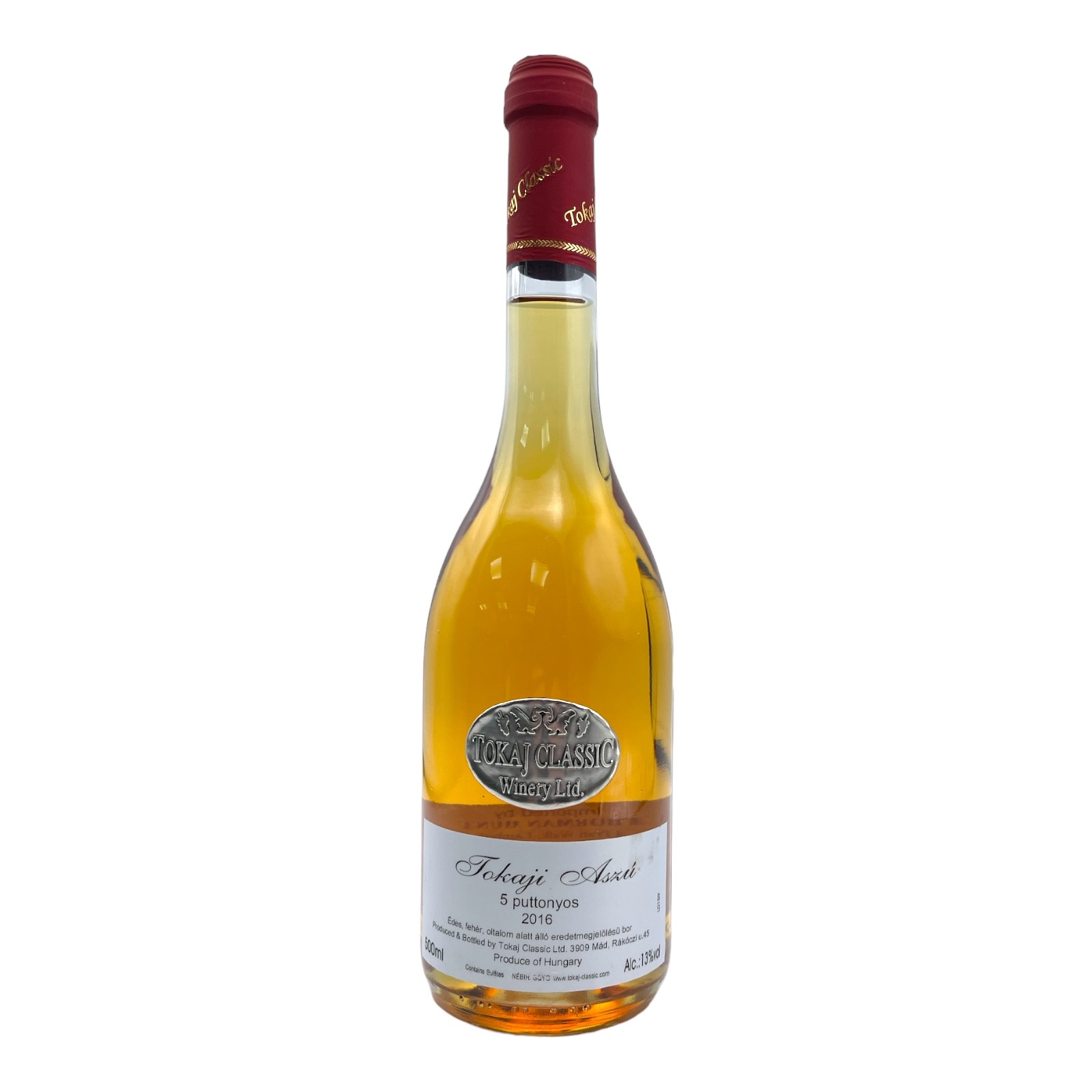 TOKAJ CLASSIC Tokaji Aszu, 5 Puttonyos 2016 HALF LITRE Image