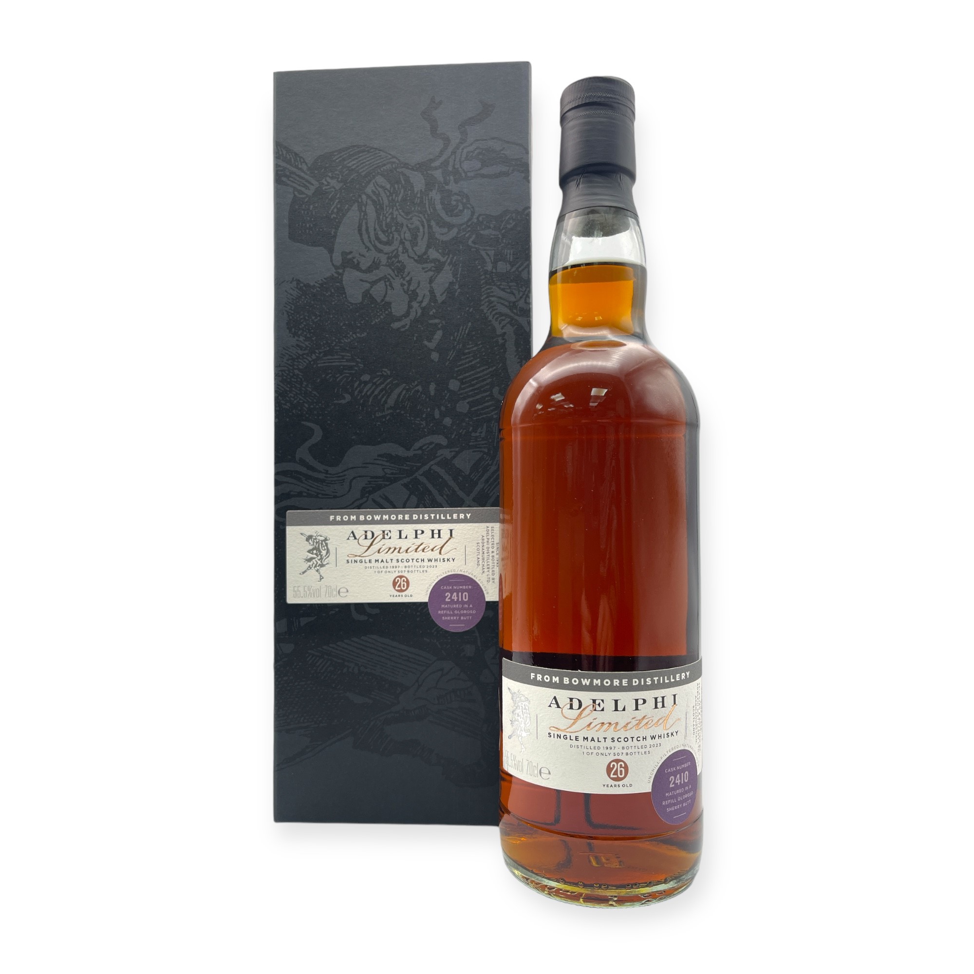 ADELPHI '30th Birthday Releases' Bowmore 1997 Refill-Oloroso Butt 26 Year Old Islay Malt Bottle (70cl) 55.5%abv Image