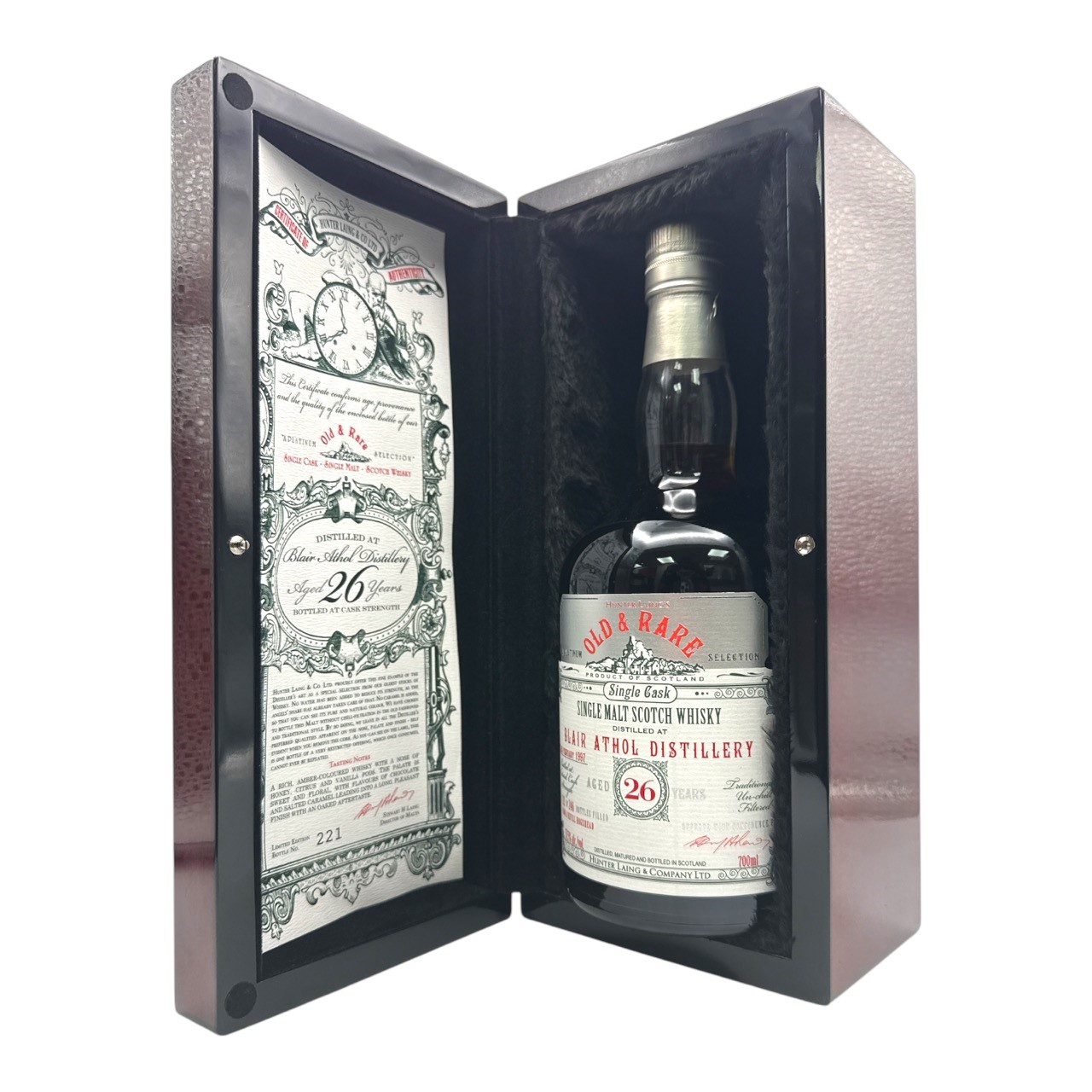 HUNTER LAING & CO 'Old & Rare' Single Cask Blair Athol 26 Year Old Highland Single Malt Bottle (70cl) 57.5%abv Image