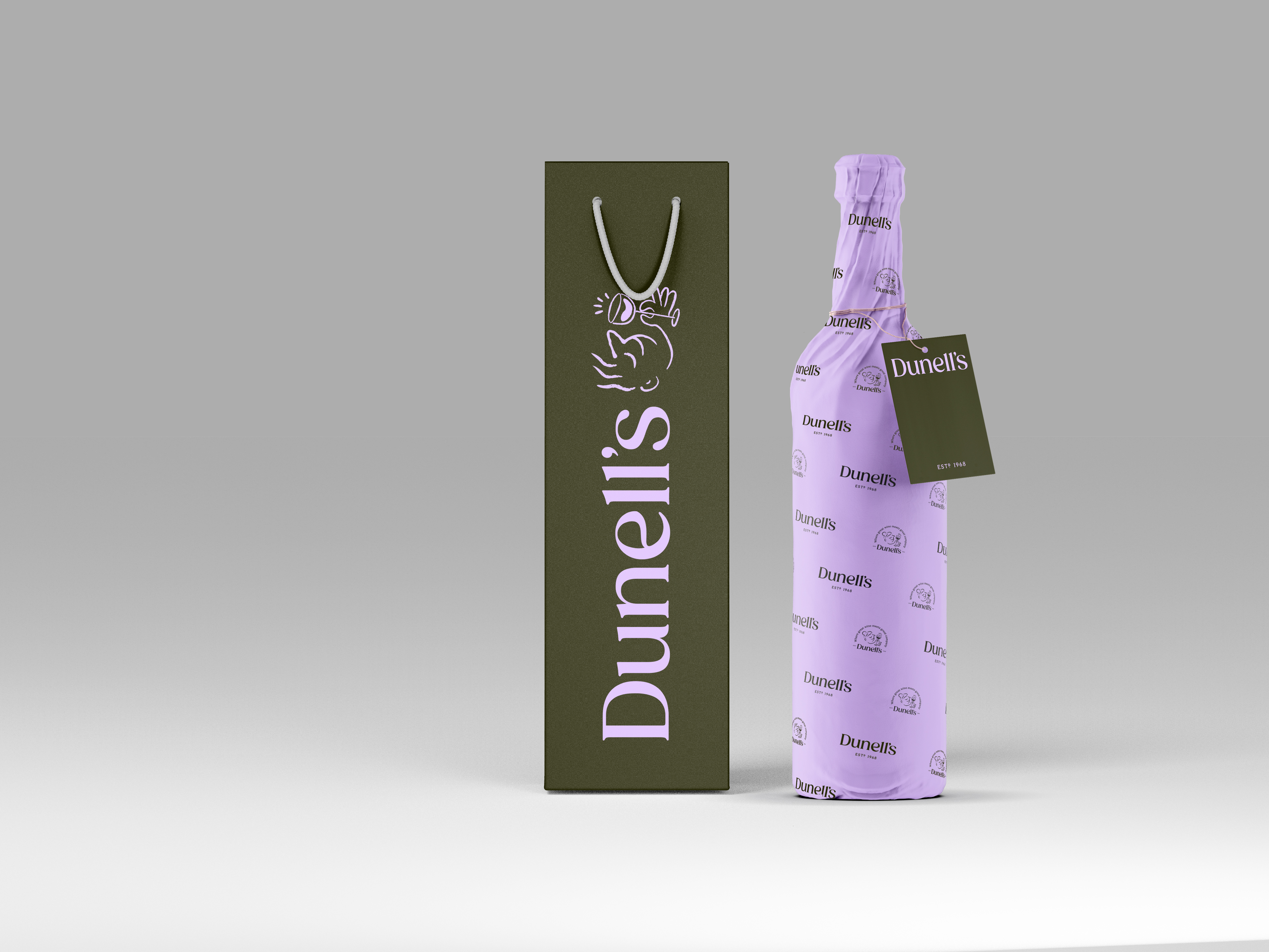 Dunells Wine Shopping Bag Mockup