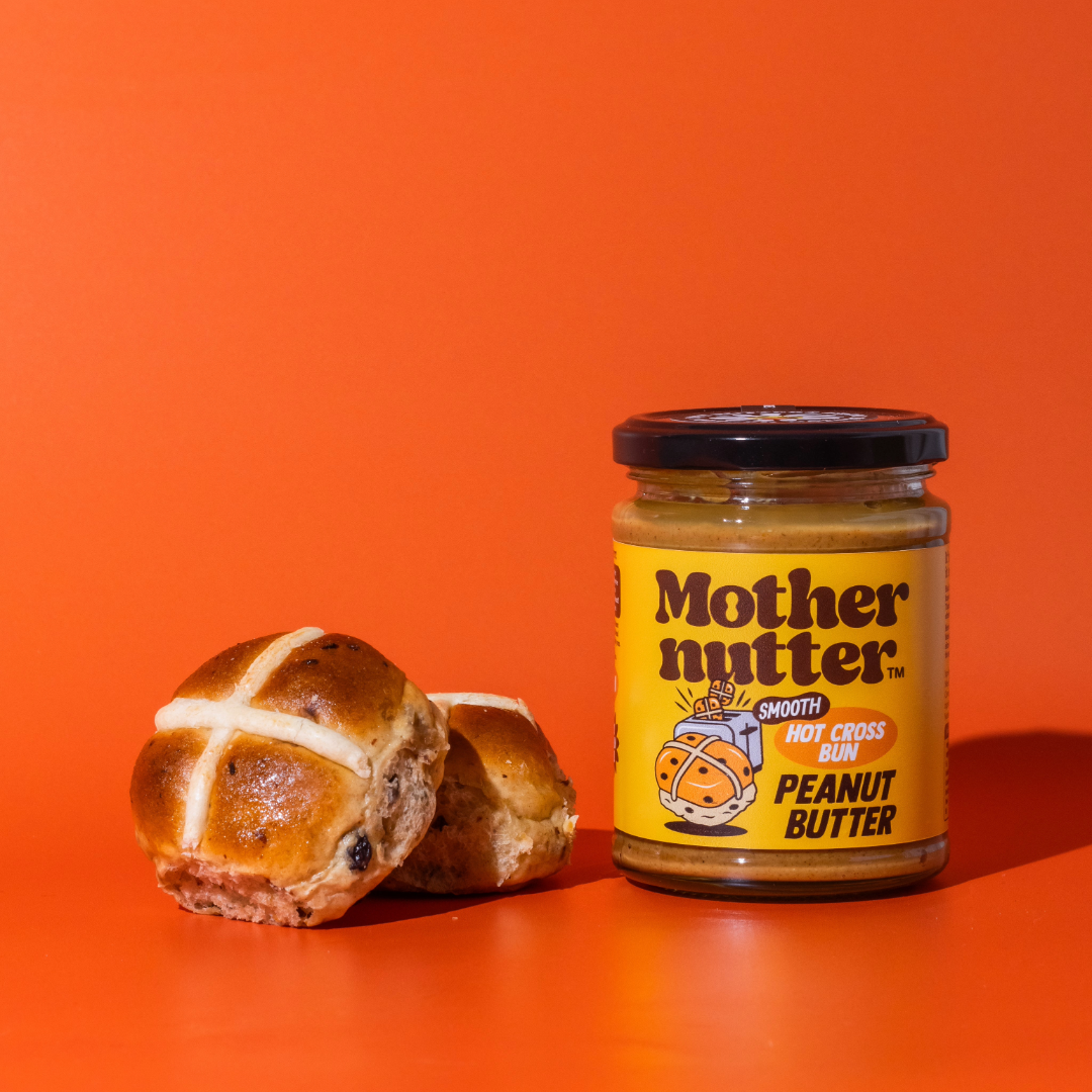 MOTHER NUTTER Smooth 'Hot Cross Bun' Peanut Butter Jar (280g) Image