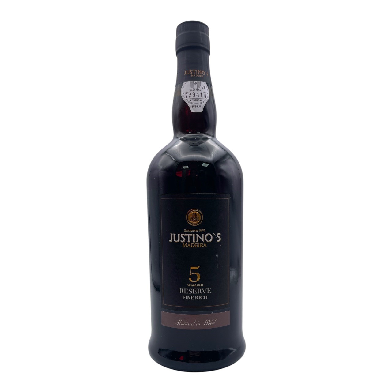 JUSTINO'S 5 Year Old Fine Rich Reserve Madeira NV Bottle 19%abv (Tinta Negra) Image