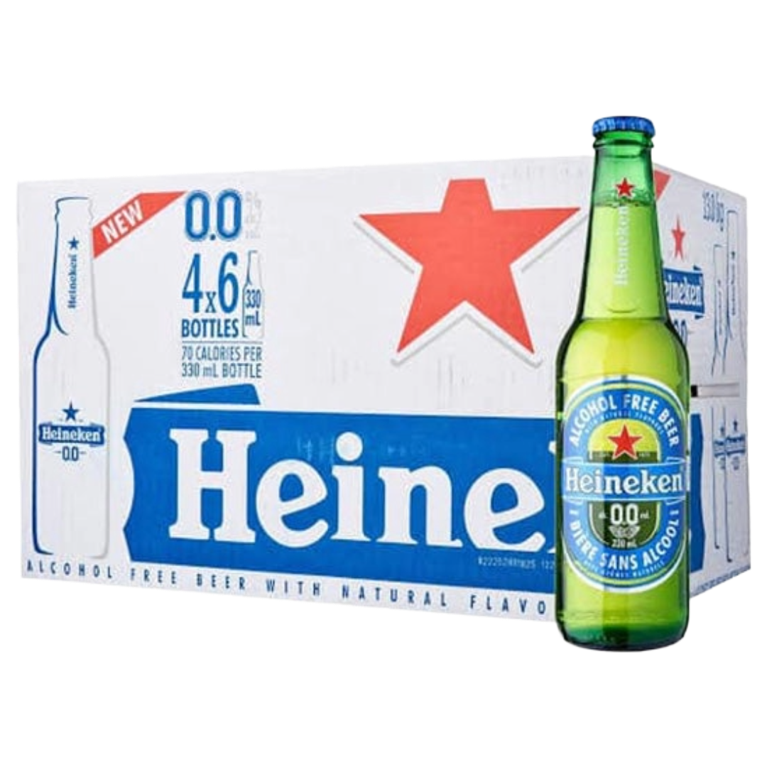 HEINEKEN Zero Non-Alcoholic Lager CASE x 24 Bottles (330ml)  Image