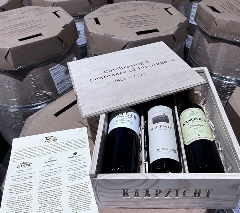 100 years of Pinotage Wooden Case x 3 Bottles Image