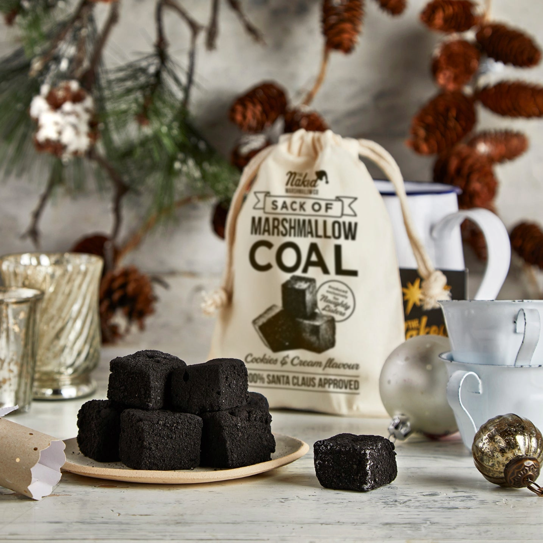 THE NAKED MARSHMALLOW CO. Sack of Marshmallow Coal Bag (140g?) (Christmas) Image