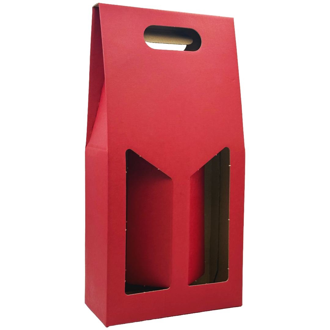 2 Bottle Gift Carton with Windows 'Red' Each (BGBH-RE2) Image