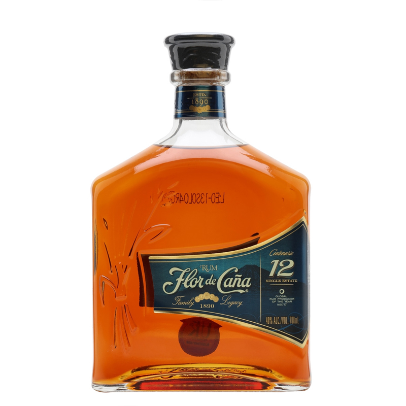 FLOR de CANA 12 Year Old 'Centenario' Nicaraguan Rum Bottle (70cl) 40%abv Image
