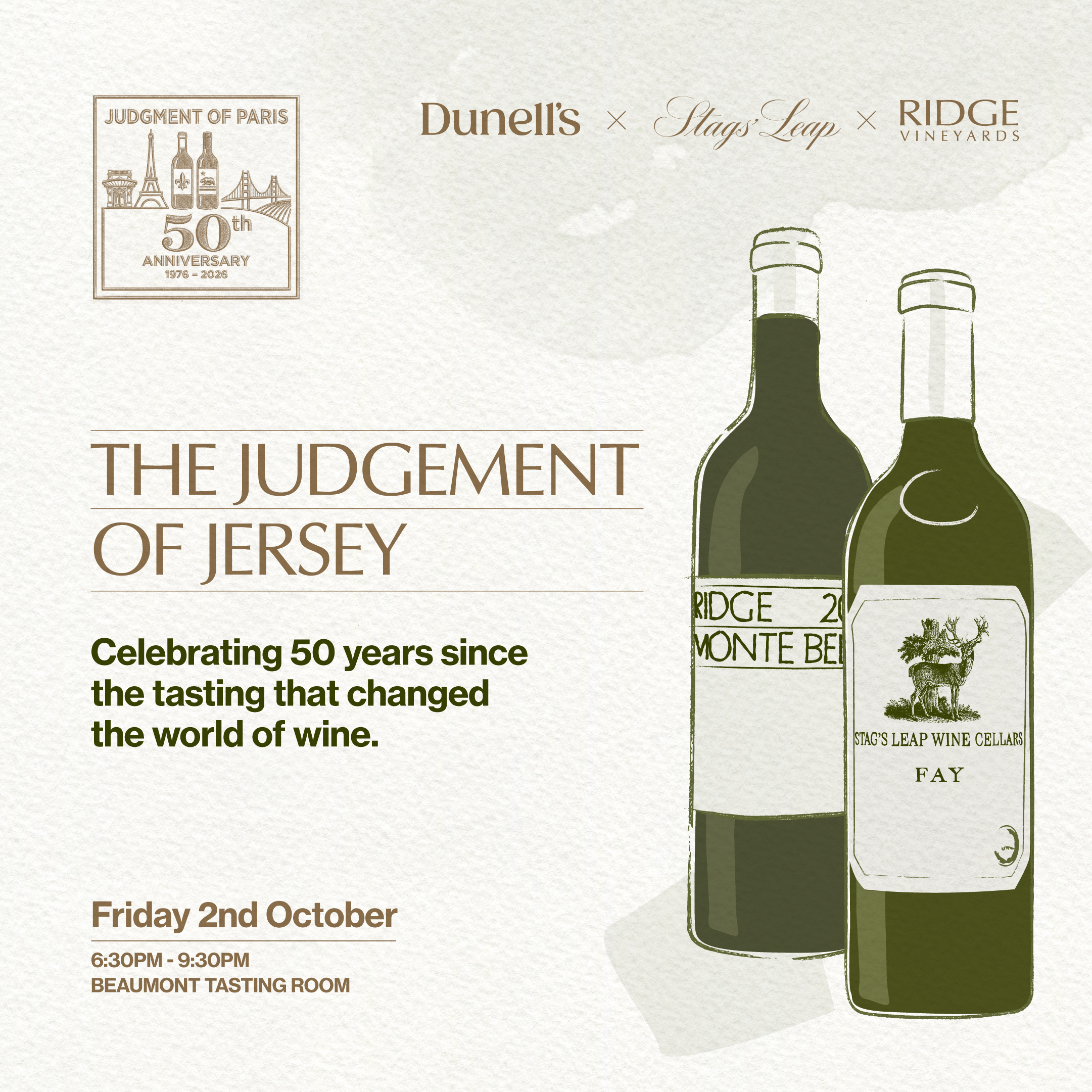 'Judgement of Jersey' with Andrew Meltzer, American Wine Specialist - Friday 2nd October at Beaumont Image