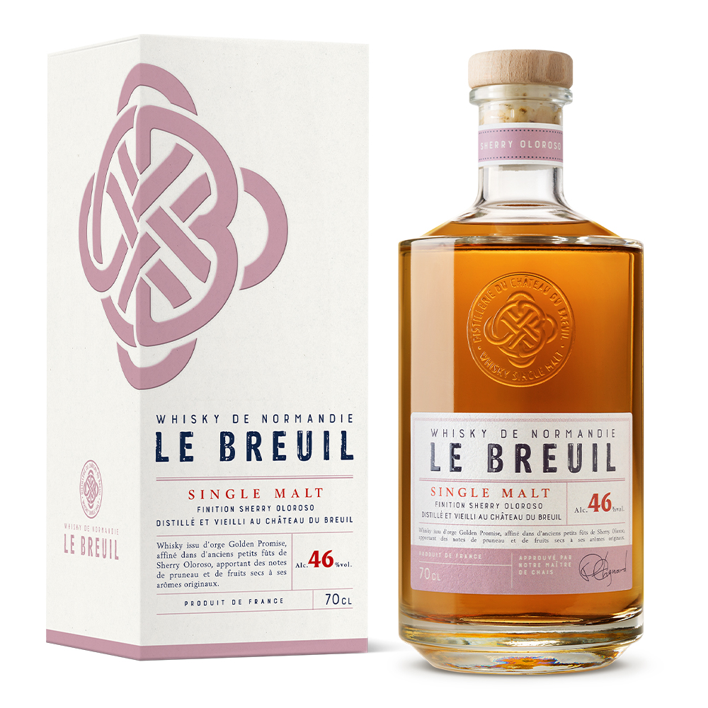 LE BREUIL 'Oloroso Finish' 3 Year Old French Single Malt Whisky by Chateau du Breuil Bottle (70cl) 46%abv Image